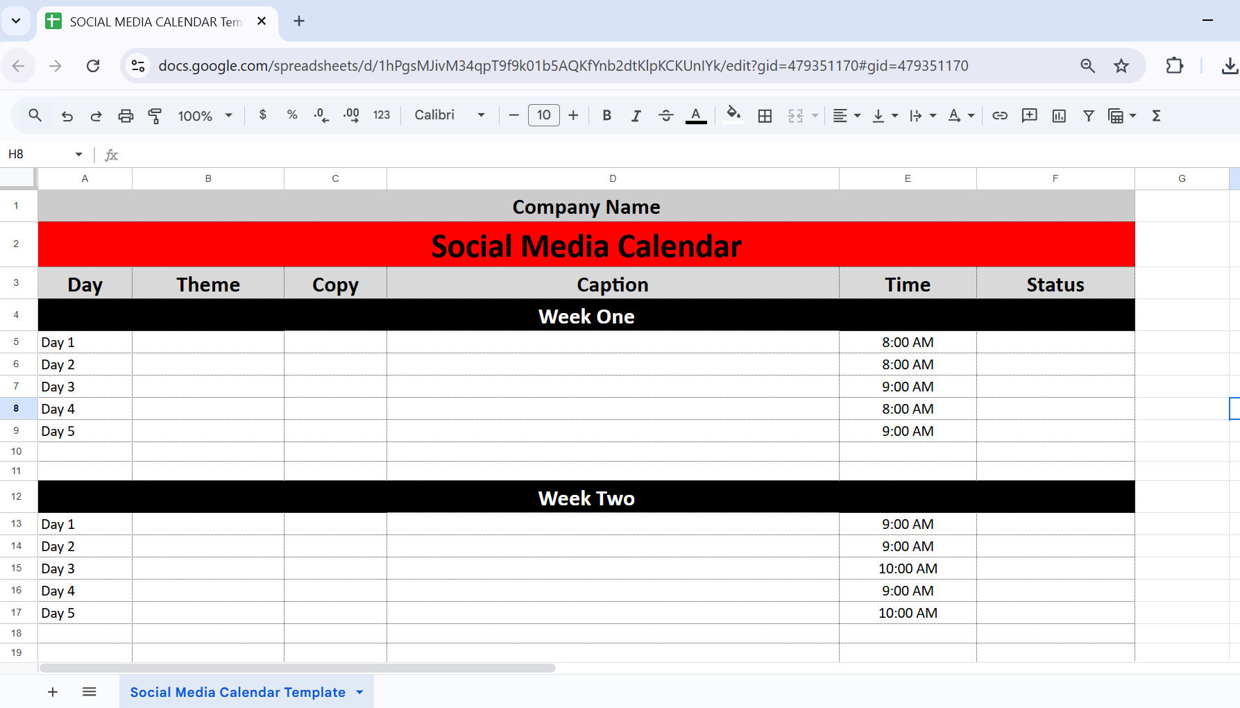 Social Media Calendar Template - Image 2